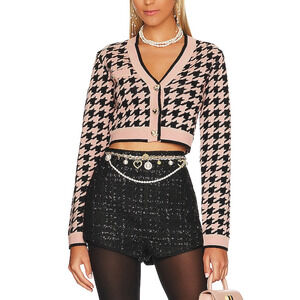 Assignment 'Carly' Pink Heart Charm Cardigan Size L